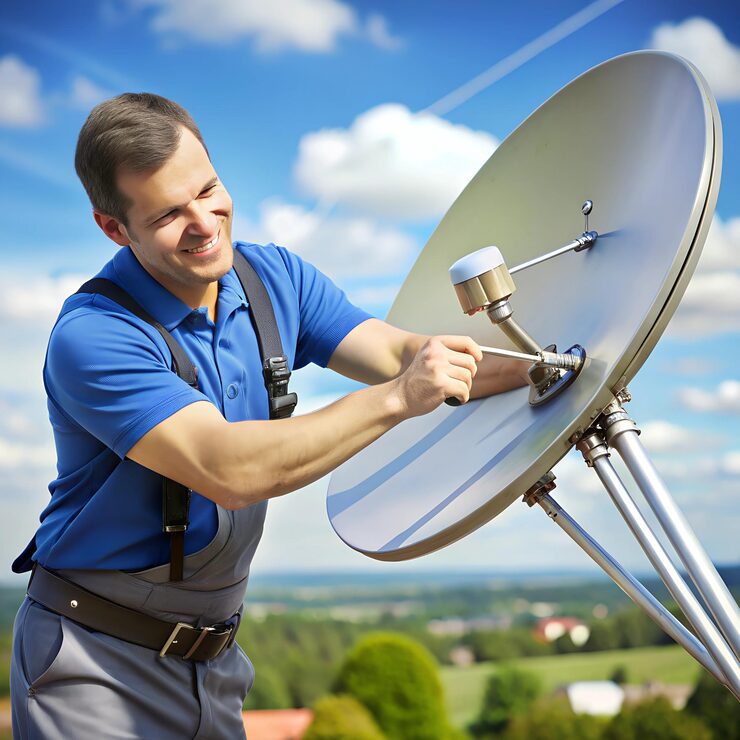 Satellite TV antenna  installation and maintenance